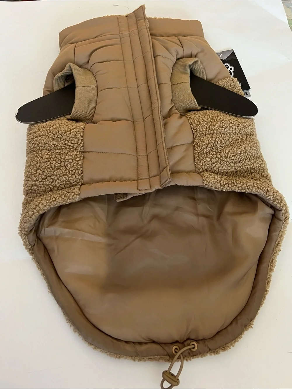 Canada Pooch Tan Sherpa Dog Coat Size 18 Velcro closure Coat NWT